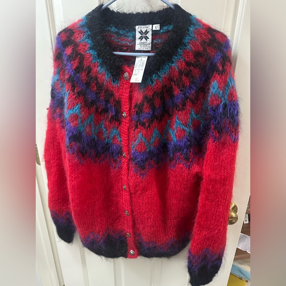 Icelandic Design Mohair button-up cardigan NWT size L